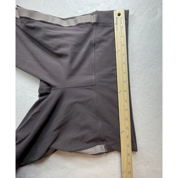 Athleta Leggings Women Brown Track Tux Tight Metro Velvet Stripe Sz LT Zip Ankle - Picture 8 of 9